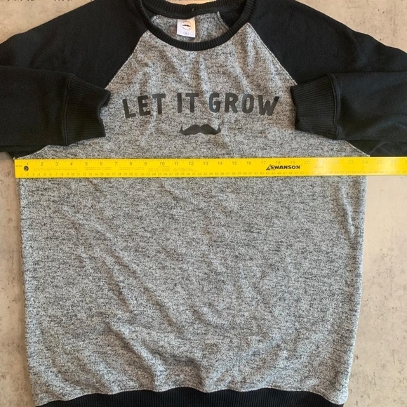 Movember Foundation  Sweatshirt Mens XL Gray Black Raglan Pullover Let It Grow - Picture 3 of 8